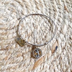 Alex‎ and Ani Initial J Charm Expandable Bangle Bracelet Rafaelian Silver Finish
